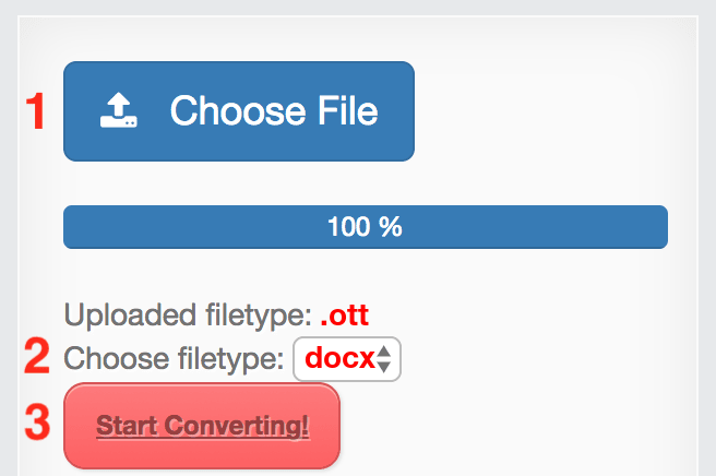 How to convert OTT files online to DOCX